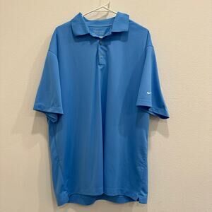 Nike Men's Golf Polo Shirt XL Bright Blue Golfing Casual Logo Swoosh Dri-Fit